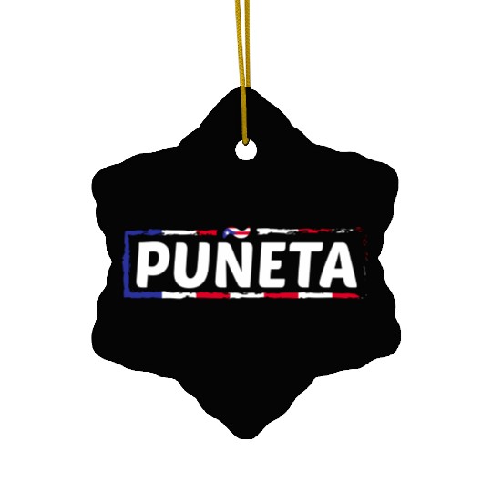 Patriotic Puerto Rico Puneta Flag Ceramic Ornaments