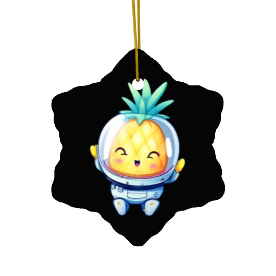 Kawaii astronauts pineapple Ceramic Ornaments