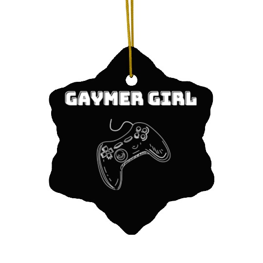 Gaymer Girl Video Gaming Gamer Design green Ceramic Ornaments