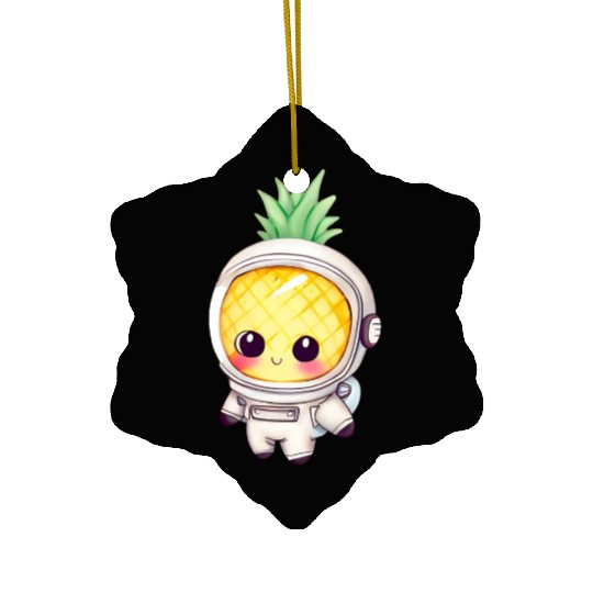 Kawaii astronauts pineapple Ceramic Ornaments