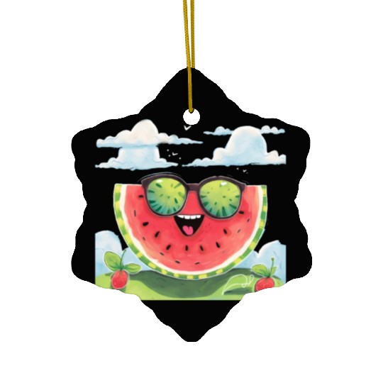 Cute Watermelon Party Summer Melon Fruit Ceramic Ornaments