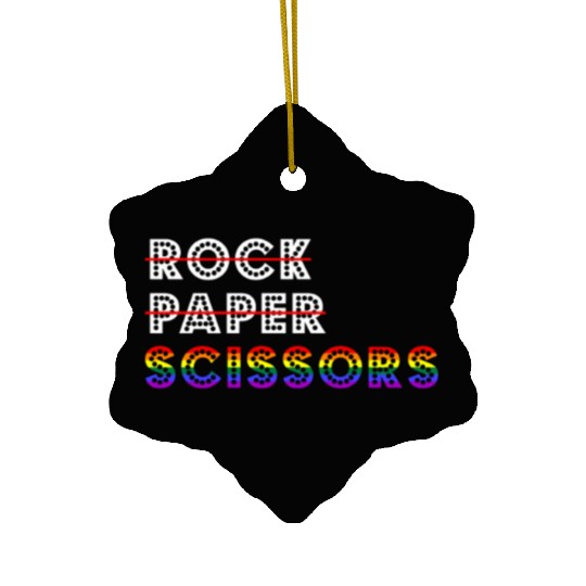 Rock Paper Scissors LGBT For Lesbians Lesbian Cool Ceramic Ornaments