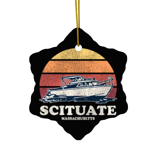 Scituate Ma Boating 70S Boat Ceramic Ornaments