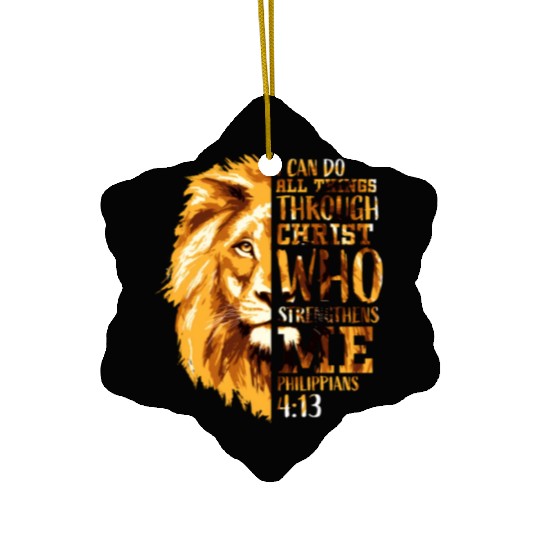 Philippians 413 Christian Bible Verse Lion Husband Ceramic Ornaments
