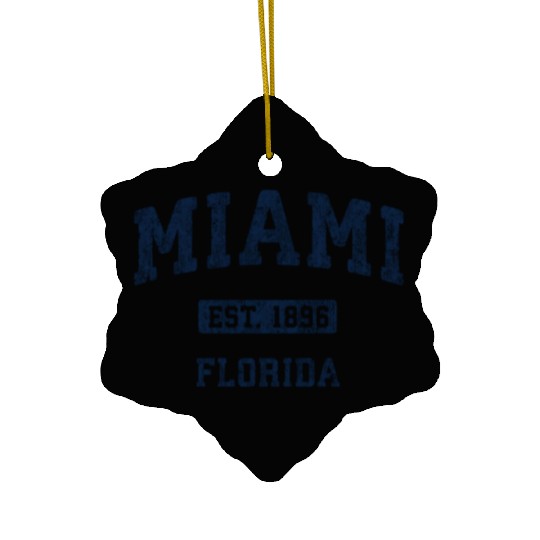 Miami Florida Fl Athletic Sports Ceramic Ornaments