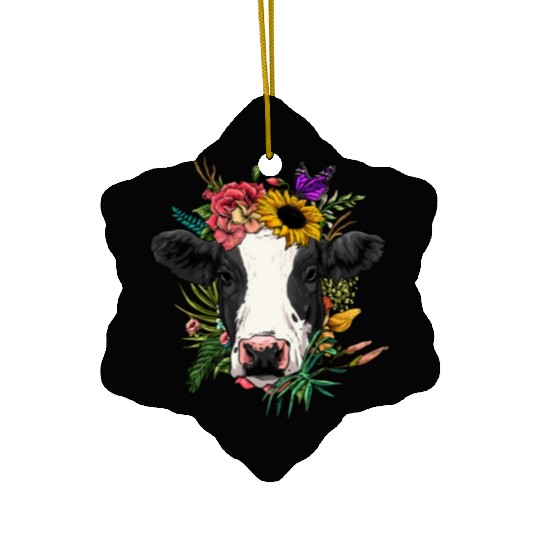 Floral Cow Spring Nature For Ceramic Ornaments
