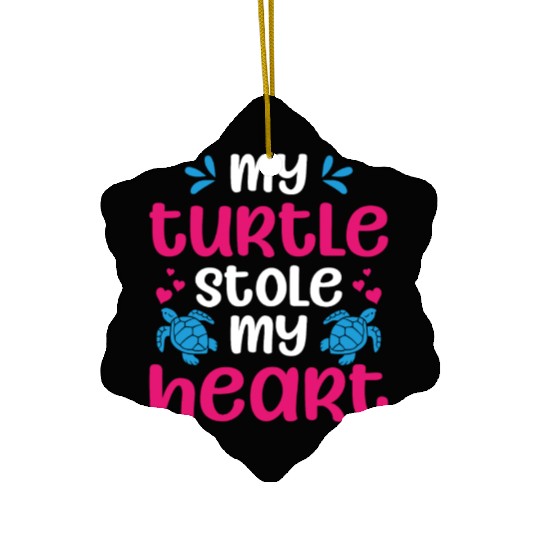 Sea Turtle Tortoise Valentines Day Ceramic Ornaments