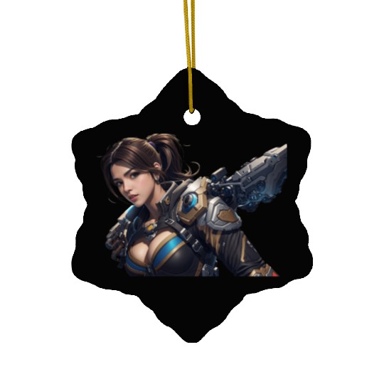 Sexy female gamer chick Ceramic Ornaments