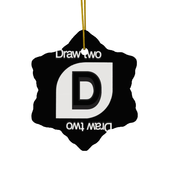 Uno Draw Two Card Ceramic Ornaments