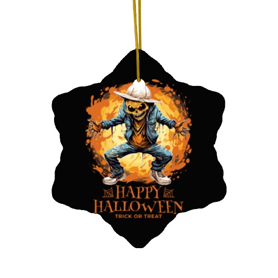 Happy Halloween Jack O Latern Dabbing Monster Ceramic Ornaments