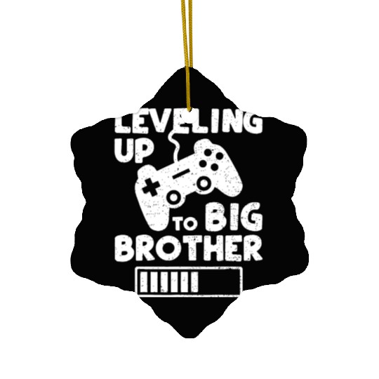 Leveling Up To Big Brother - Siblings Ceramic Ornaments