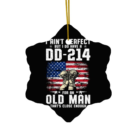 US Army DD-214 American Flag Ceramic Ornaments