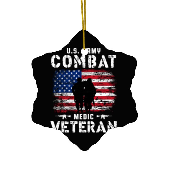 US Army Combat Medic Veteran Ceramic Ornaments