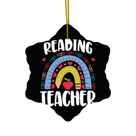 Reading Teacher Ceramic Ornaments