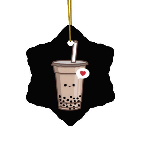 Kawaii Bubble Tea Love Boba Tea Ceramic Ornaments
