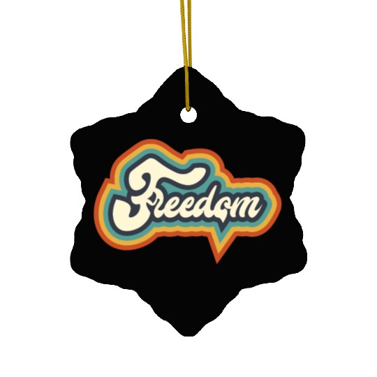 Freedom Typography Ceramic Ornaments