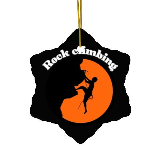 Rock climbing design Ceramic Ornaments