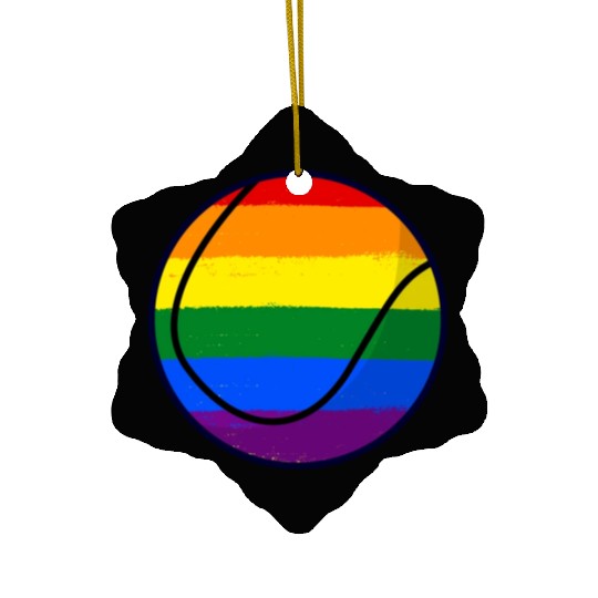Love Is Love Pride Rainbow Tennis Ceramic Ornaments
