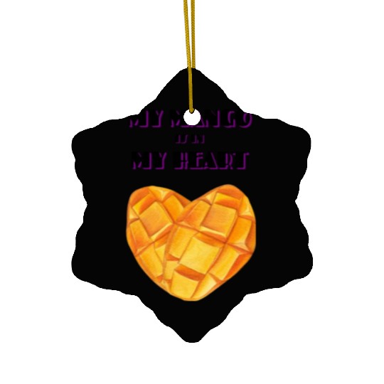 My Mango is in my Heart Ceramic Ornaments