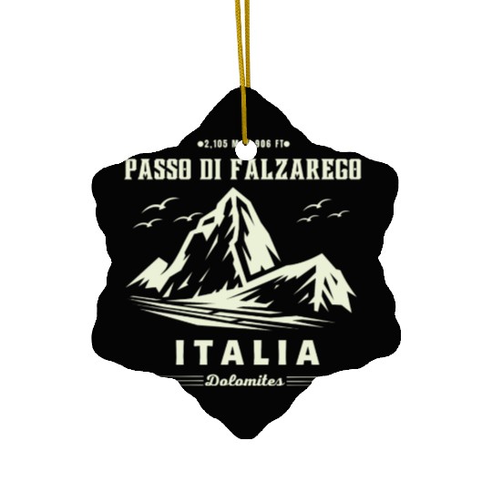 Passo di Falzarego-italian mountain pass dolomites Ceramic Ornaments