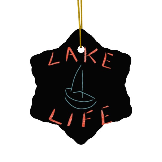 Lake Life Sketch Ceramic Ornaments