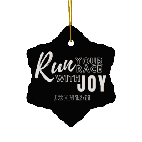 Run Your Race with Joy Ceramic Ornaments