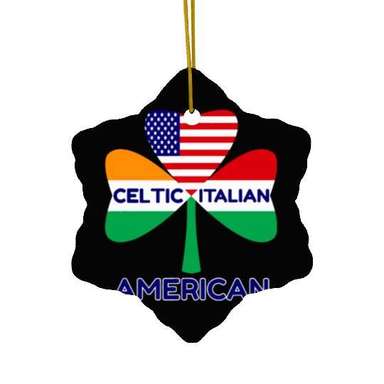 Irish Italian American Flag And Celtic Shamrock Pr Ceramic Ornaments