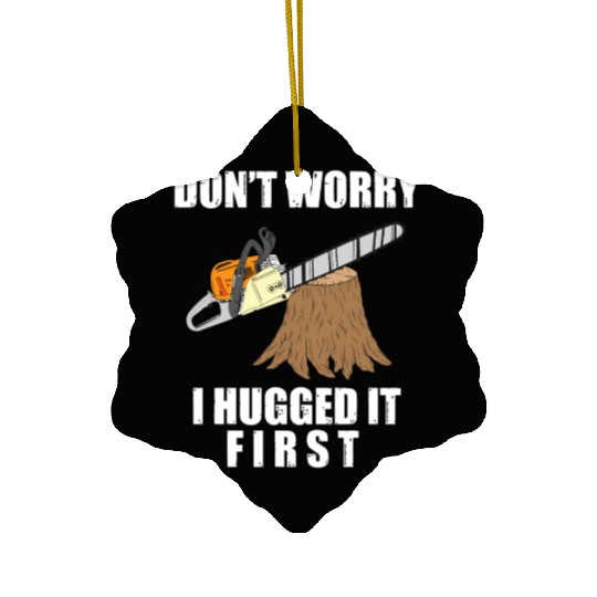 Lumberjack Chainsaw Logging Arborist Ceramic Ornaments