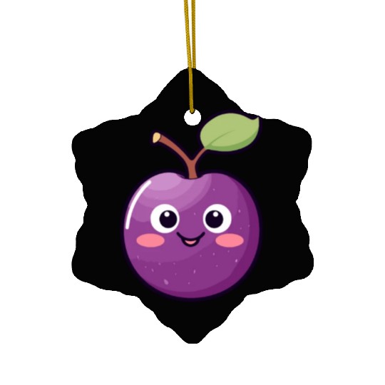 Kawaii Plum - Joyful Plumtastic Ceramic Ornaments