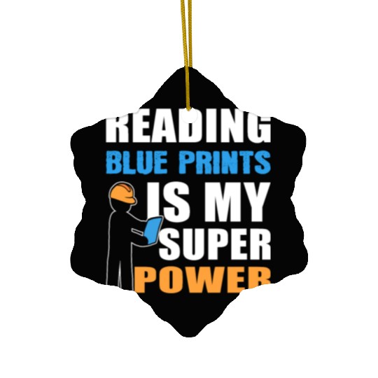 Reading Blue Prints Certified Electrician Gift Ceramic Ornaments