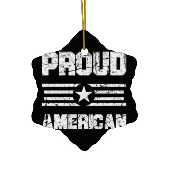 Patriotic 4th of July, Proud American USA Flag Ceramic Ornaments