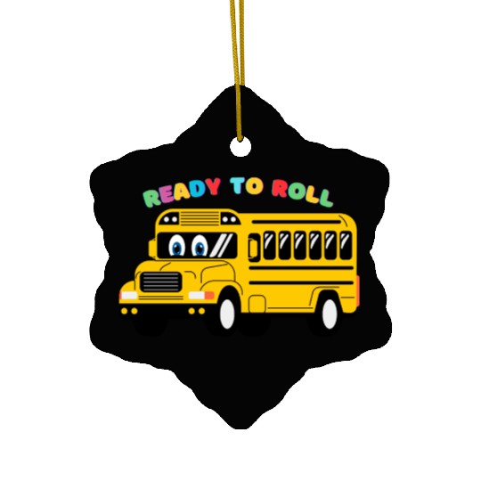 Ready to Roll School Bus Ceramic Ornaments