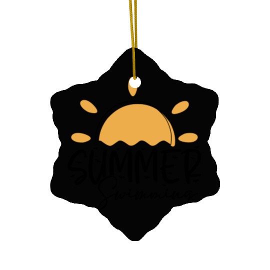 Yellow Summer Swimming Ceramic Ornaments