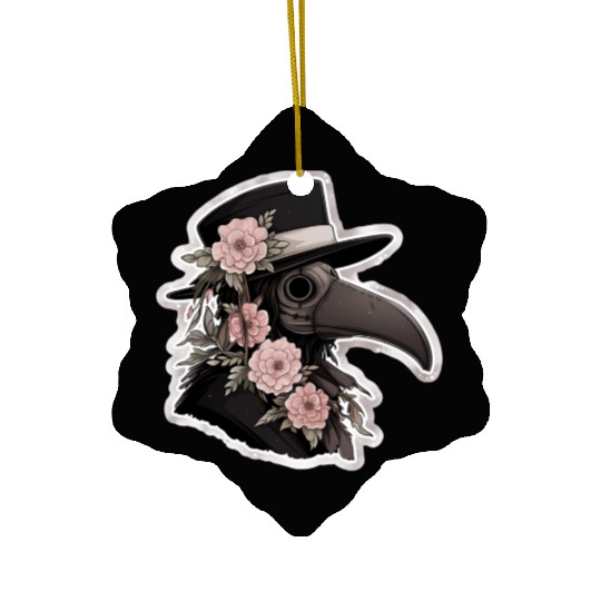 Cute Floral Plague Doctor Ceramic Ornaments