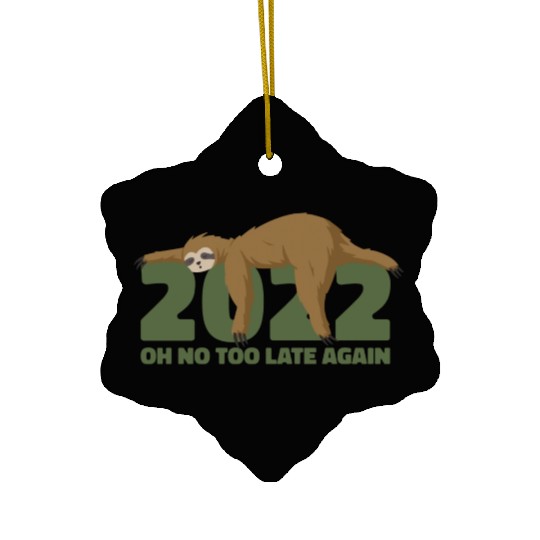 Sleeping Sloth Newyear Ceramic Ornaments