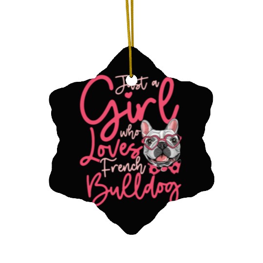 Loves french bulldog Ceramic Ornaments
