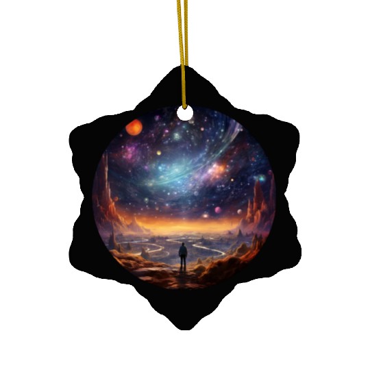 Galactic Splendor: Embrace the Marvels of Cosmos Ceramic Ornaments