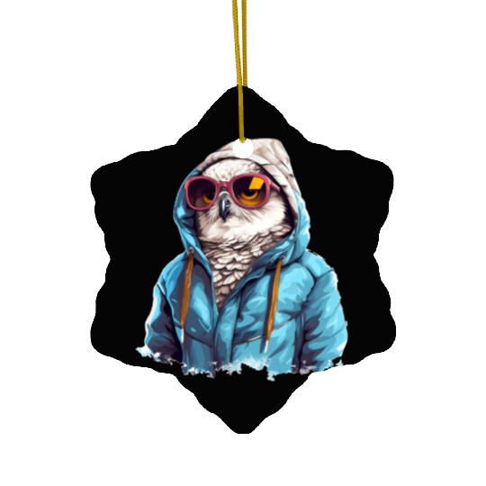 Street Style Snow Owl | Owl Lovers Ceramic Ornaments