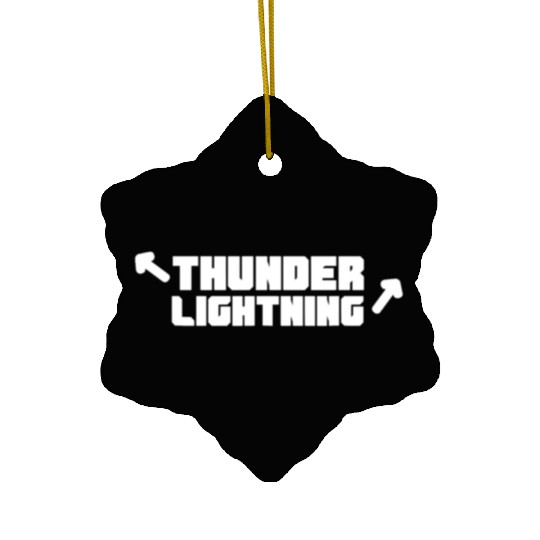 thunder and lightning muscle and workout Ceramic Ornaments