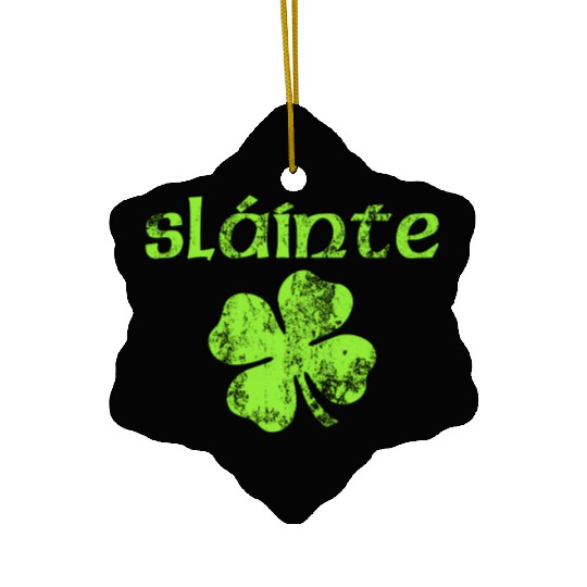 Slainte Cheers Health Fun St Patric Day Ceramic Ornaments