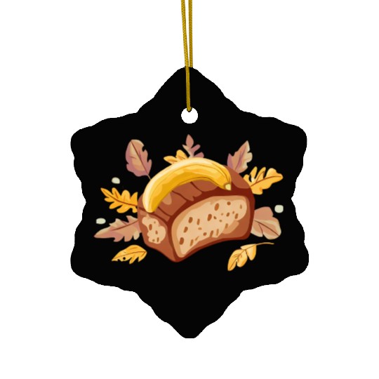 Autumn banana bread treat Ceramic Ornaments