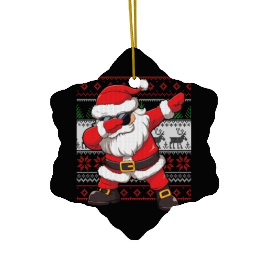 Dabbing Santa Funn Ugly Ceramic Ornaments