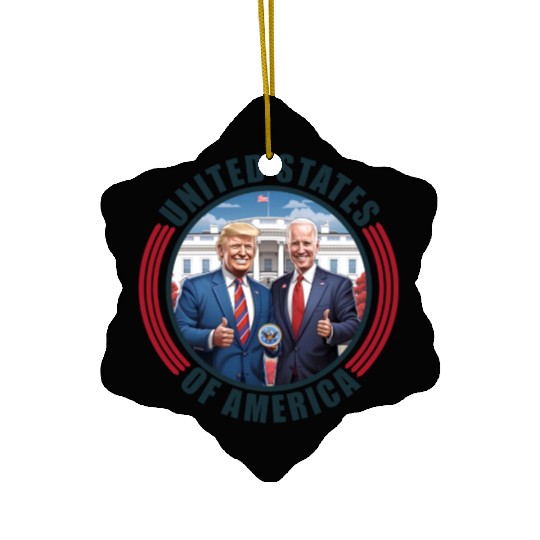 President USA Donald Trump Joe Biden Ceramic Ornaments
