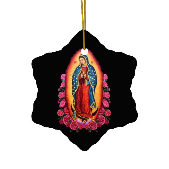 Virgin Mary Lady of Guadalupe Virgen De Guadalupe Ceramic Ornaments