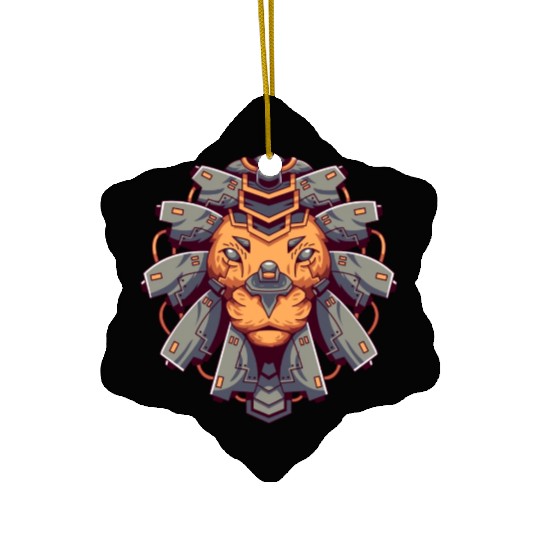 Mecha Lion Head Ceramic Ornaments