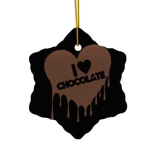 I Love Chocolate Candy Heart Lover Ceramic Ornaments