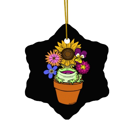 Flower Pot Toad Ceramic Ornaments