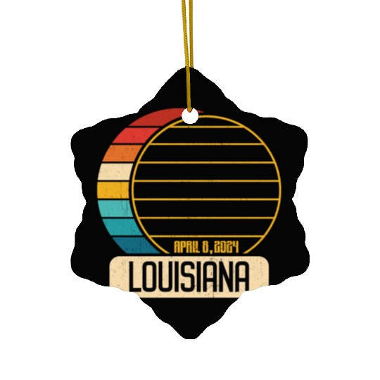 Total Solar Eclipse Louisiana April 28 2024 Ceramic Ornaments