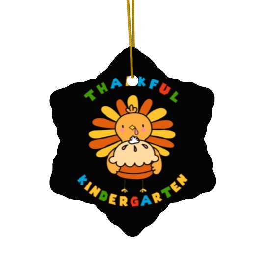 Kindergarten Thanksgiving Thankful Turkey Teacher Ceramic Ornaments