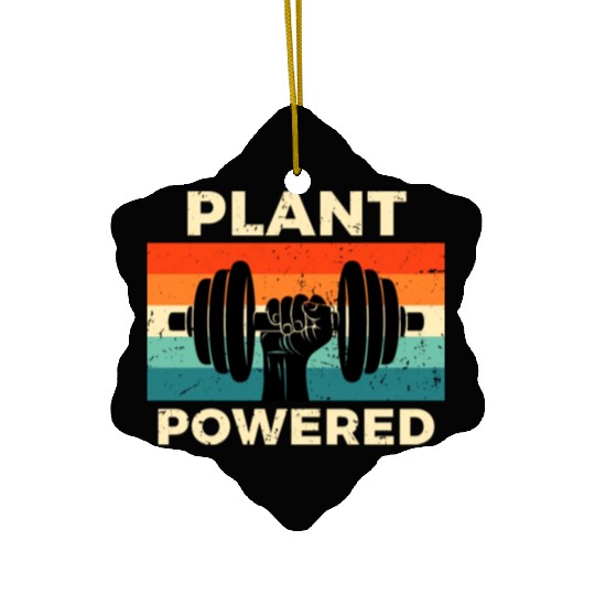 Retro Plant Powered Gym Workout Ceramic Ornaments